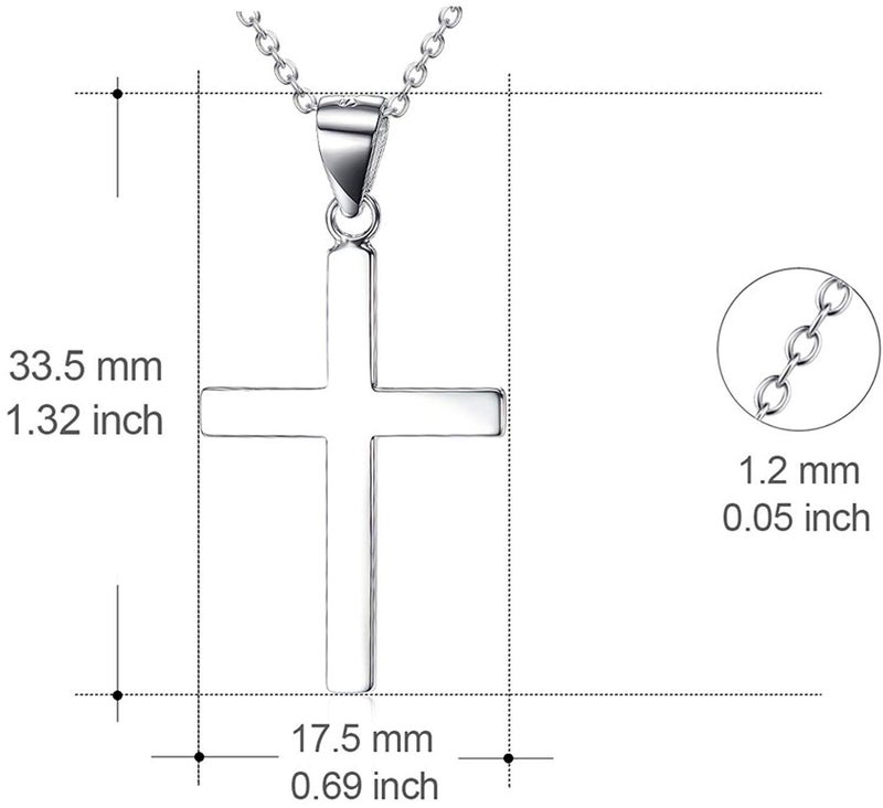 LUHE Silver Cross Necklace for Women Religious Engraved Faith Hope Love Cross Pendant Necklace Jewelry Christmas Gifts for Women Unisex - Image 3